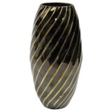 India Overseas Trading BR 2561 Solid Brass Vase, Black  Gold Diagonal
