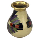 India Overseas Trading BR 2575 Solid Brass Aztec Vase 6.5"