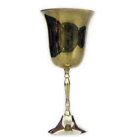 India Overseas Trading BR 2608 Solid Brass Goblet, Plain 7"