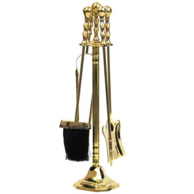 India Overseas Trading BR 3413 Brass Decorative Fire Set, ENM