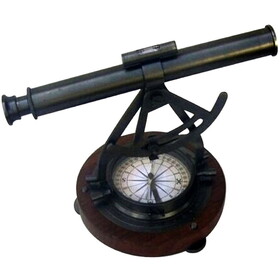 India Overseas Trading BR 48400 Alidade Theodolite Compass, Wooden Base
