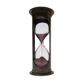 India Overseas Trading BR 4862 Brass Sand Timer 4" Maroon Sand