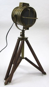 India Overseas Trading BR49002 - Tabletop Vintage Search Light w/ Brown Legs (electric)