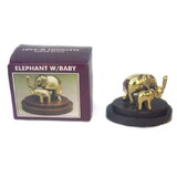 India Overseas Trading BR 63491 Brass Elephants on Wooden Base
