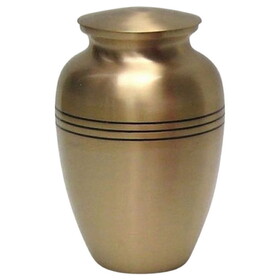 India Overseas Trading BR 67611 Three Bands Brass Urn In Velvet Box