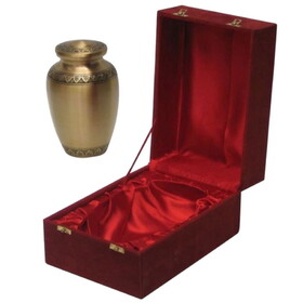 India Overseas Trading BR 67621 Brass Urn w Velvet Box