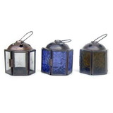 India Overseas Trading IR 15312 Antique Iron Candle Lantern (Assorted Colors), 3