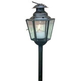 India Overseas Trading IR 15313 Iron  Glass Stake Candle Lantern, Antique Finish (clear only)