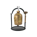 India Overseas Trading IR 19722 Antique Iron Dinner Bell With Wood Mallet