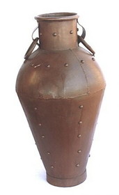 India Overseas Trading IR21222 Iron Antique Vase With Rivets