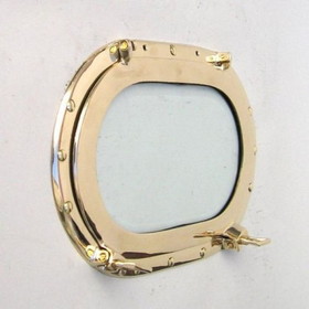 India Overseas Trading MR 48600 Brass Porthole Oval w/ Glass 15"