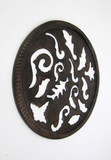 India Overseas Trading SH 15761 Round Wall Panel Brown Wood Screen Room Decorative, 24