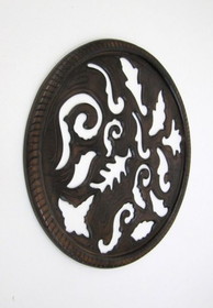 India Overseas Trading SH 15761 Round Wall Panel Brown Wood Screen Room Decorative, 24"