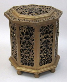 India Overseas Trading SH2320C - 6 Side Large wooden hinged Chest Box Carved