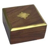 India Overseas Trading SH 6898 Wood Box, Brass Inlay