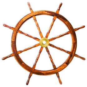 India Overseas Trading SH 8766 Wooden Ship Wheel, 58"