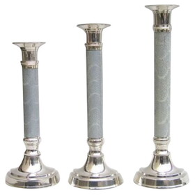 India Overseas Trading SP 2221 Silver, Candle Holder Set 3