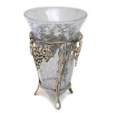 India Overseas Trading SP 2405 Brass Grape Stand With Crackle Glass Bowl