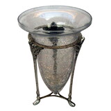 India Overseas Trading SP 2409 Leaf Stand With Crackled Glass