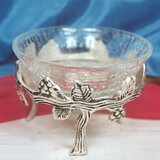 India Overseas Trading SP 7571 Silver Plated Grape Stand with Crack Glass