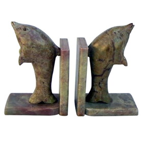 India Overseas Trading SS 1219 SoapStone Dolphin Bookends 4"