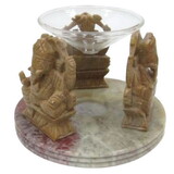 India Overseas Trading SS 22403 3 Ganesha Soapstone Oil Burner, Glass Bowl (501VI) 6