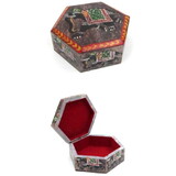 India Overseas Trading SS 23184 Soapstone Box, Hexagonal, Painted Elephant 4"