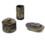 India Overseas Trading SS 25142 Soapstone Bath Set 3, Soap dish, Cotton jar and Toothbrush holder, Price/Set