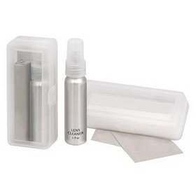 OptiSource 99-LC1THEBOXGY-100 NON-IMPRINTED "The Box" Lens Cleaner Kit - 1 oz. - Clear Sprayer & Gray Cloth (100/box)