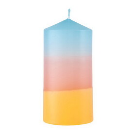 Slant 10-02812-015 Pillar Candle - Blue-Pink-Orange