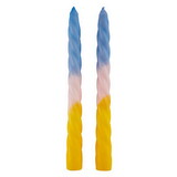 Slant 10-02812-020 Tapered Candle - Light Blue-Pink-Yellow