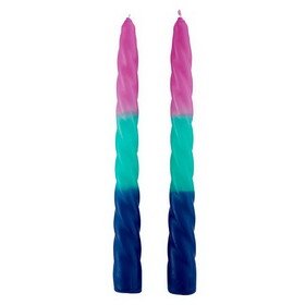 Slant 10-02812-022 Tapered Candle - Pink-Green-Blue