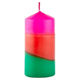 Slant 10-02812-033 Pillar Candle - Pink Red Green