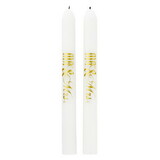 Slant Collections 10-02812-040 Tapered Candle - Mr. & Mrs. Boho - Set of 2
