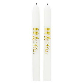 Slant Collections 10-02812-040 Tapered Candle - Mr. & Mrs. Boho - Set of 2