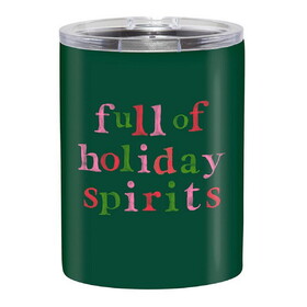 Slant Stainless Steel Tumbler - Full of Holiday Spirits
