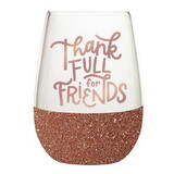 Slant Collections 10-04859-229 Wine Glass - Thankfull for Friends