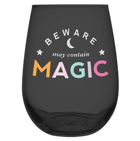 Slant Collections 10-04859-437 Stemless Wine Glass - Beware of Magic