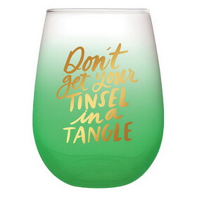 Slant Collections 10-04859-489 Thimblepress x Slant Stemless Wine Glass - Tinsel Tangle