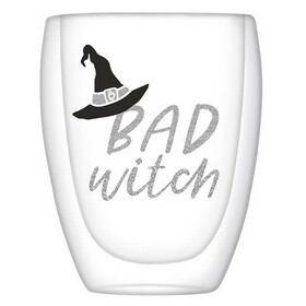 Slant Collections 10-04859-589 Double Wall Glass - Good/Bad Witch