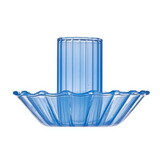 Slant Collections 10-04859-675 Glass Candle Holder - Blue
