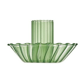 Slant Collections 10-04859-677 Glass Candle Holder - Green