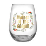 Slant Collections 10-04859-709 Stemless Wine Glass - Mother Of Groom Boho