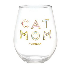 Slant Collections 10-04859-717 Jumbo Wine Glass - Cat Mom