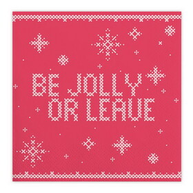 Slant Collections 10-05580-435 Beverage Napkins - Be Jolly