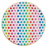 Slant Collections 10-05580-633 Paper Plates - Bright Dots