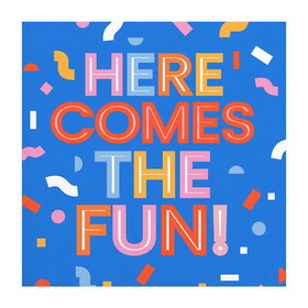 Slant Collections 10-05580-691 Beverage Napkins - Here Comes Fun