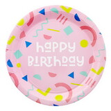 Slant 10-05580-746 Paper Plate - Happy Birthday Kids Geometric - 12ct