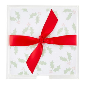 Faithworks Square Notepad with Tray - Mistletoe