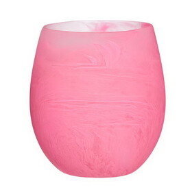 Slant Collections 10-06785-004 Resin Stemless Wine Glass - Pink